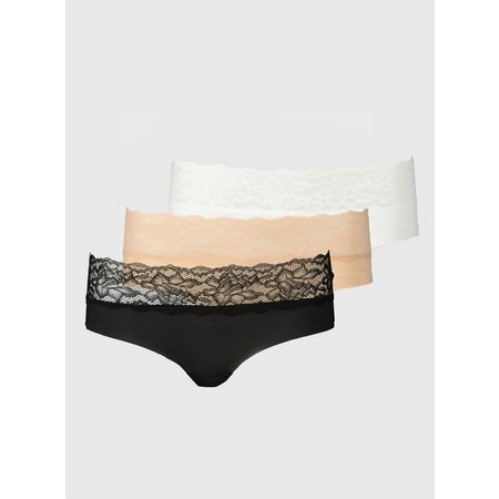 Lace Trim No VPL Full Knickers 3 Pack - 18